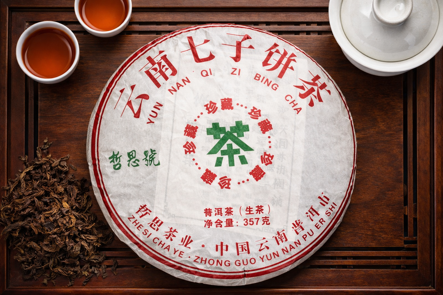 Yun Nan Qi Zi Bing Cha Sheng Pu-erh (Raw Pu-erh) 357g | Zhe Si Chaye Co., Ltd.