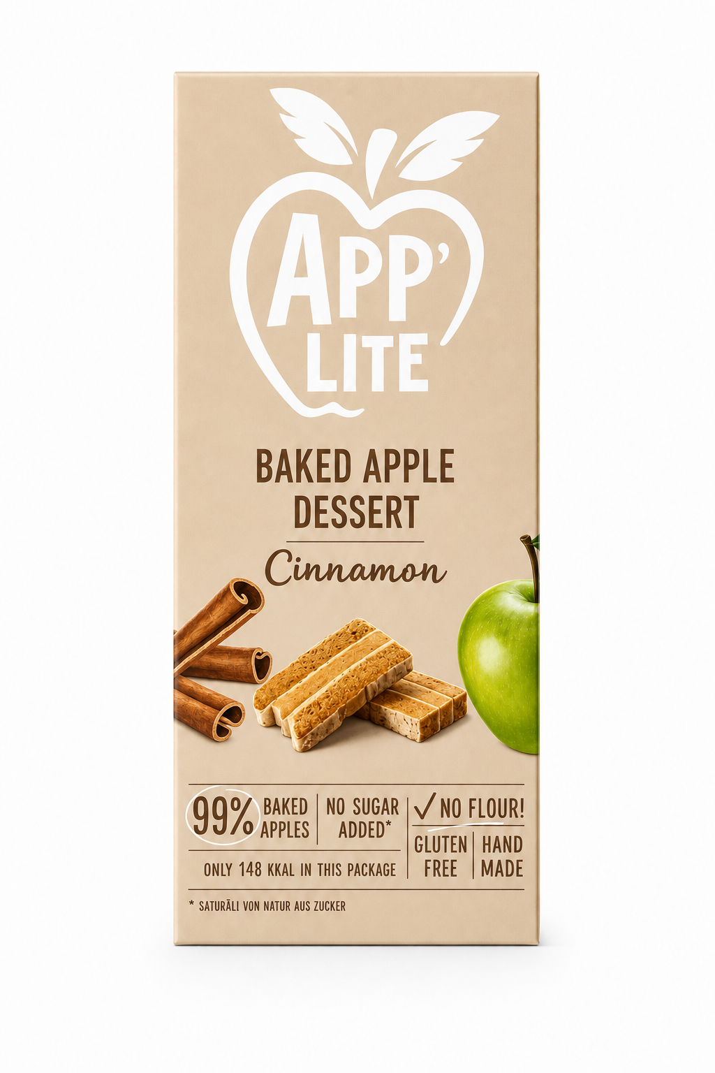 Ābolu Deserts Ar Kanēli Bez Cukura, 50 g (1 gab.)